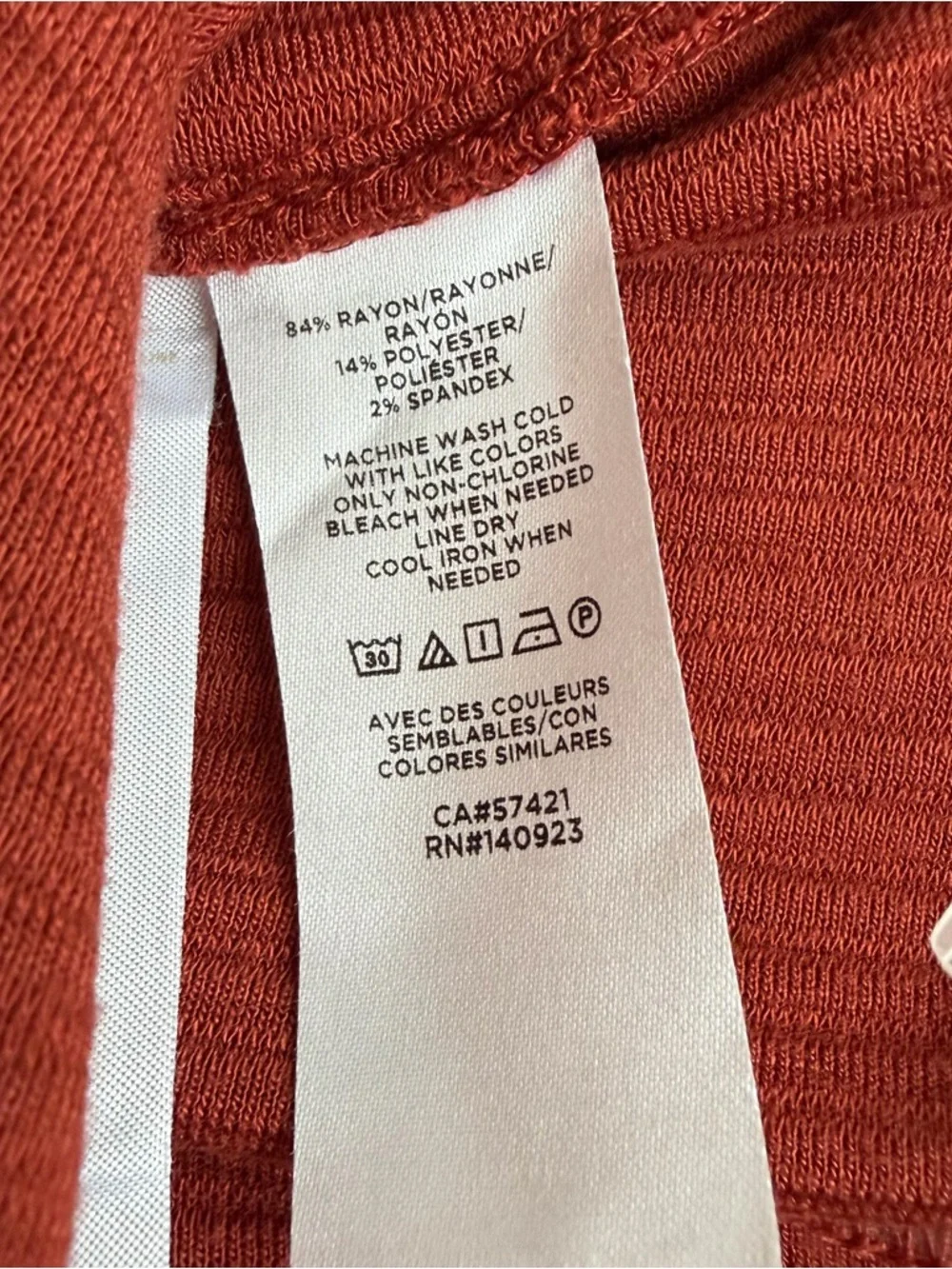 LOFT Women’s NWT Wide Legged Pants Size M Flowy Ribbed Burnt Orange Stretch Boho - Picture 5 of 5